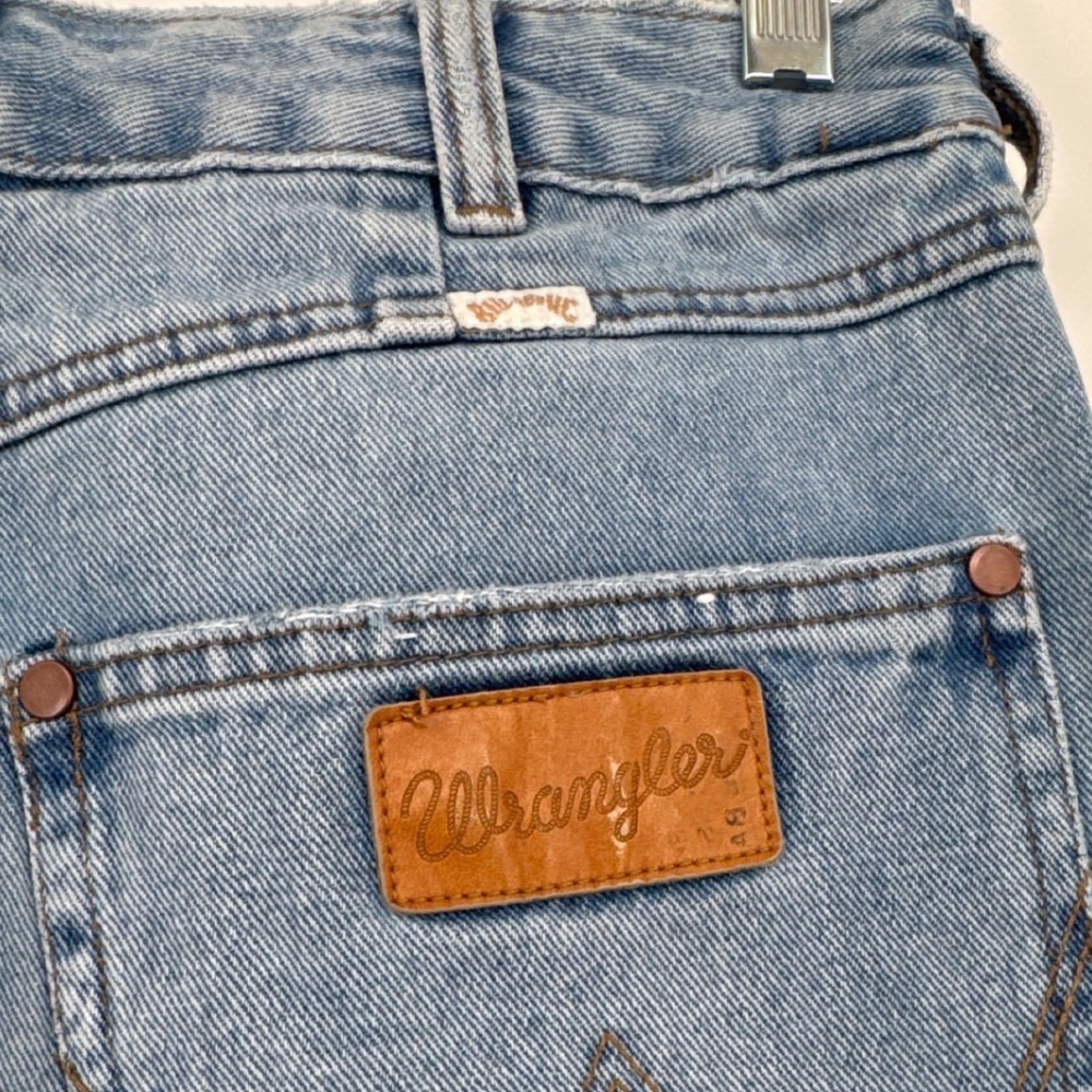 Billabong Wrangler Womens Flare Jeans 28 Blue Patchwork High Rise Bell Bottom - Picture 5 of 9